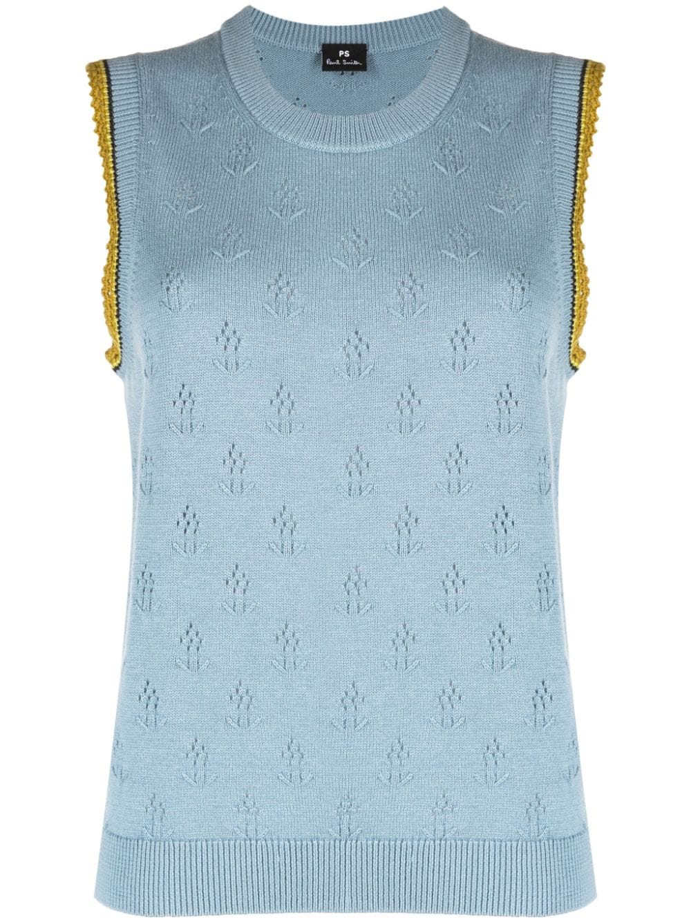 PS Paul Smith crew-neck sleeveless knitted top - Blue von PS Paul Smith