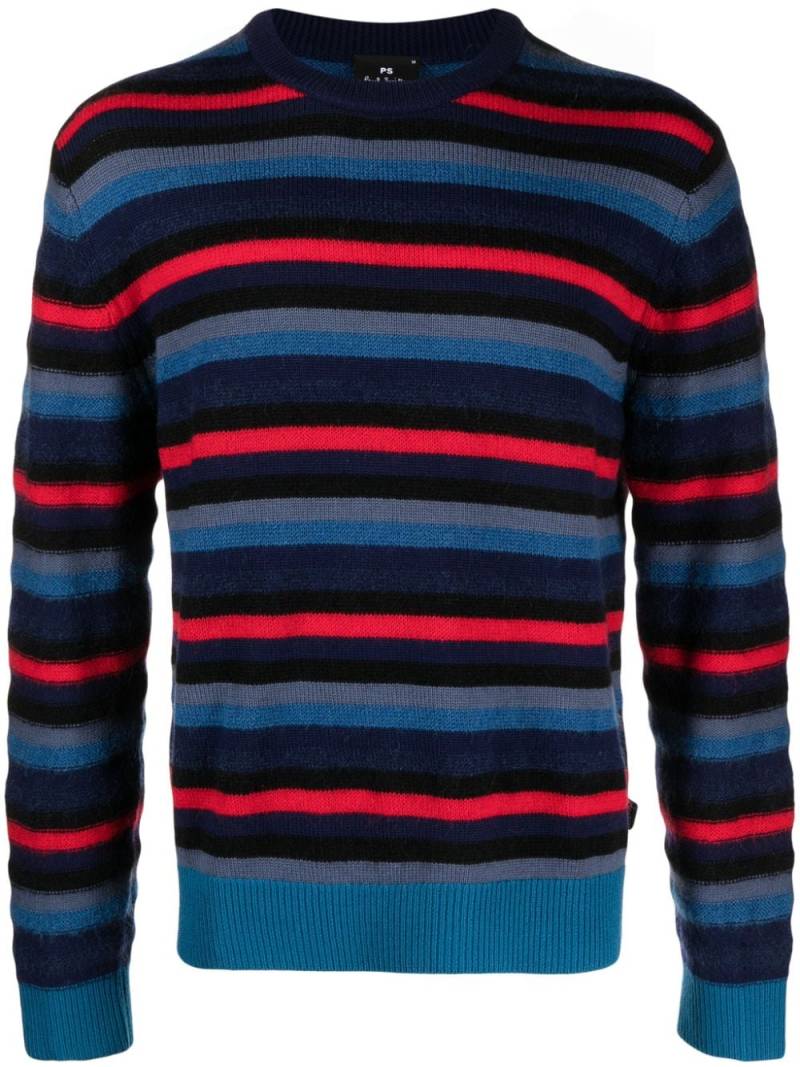 PS Paul Smith crew-neck stripe-pattern jumper - Blue von PS Paul Smith