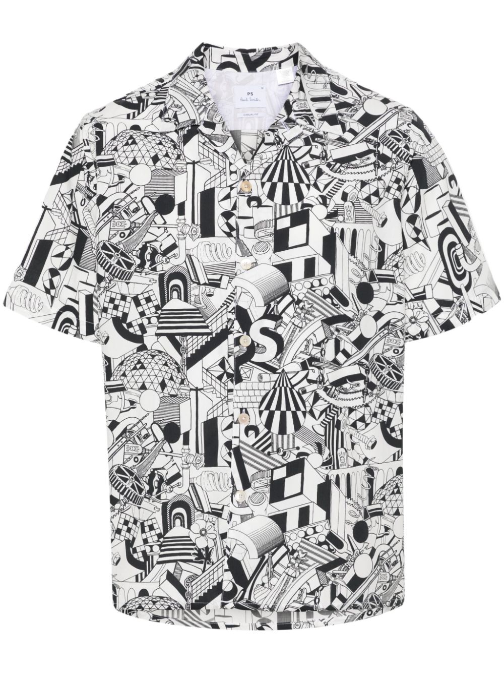 PS Paul Smith doodle-print camp-collar shirt - White von PS Paul Smith