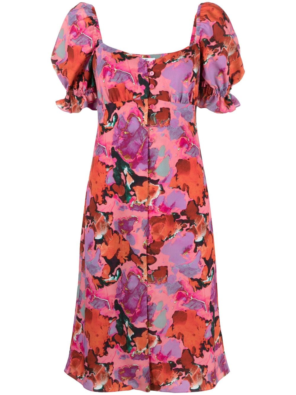 PS Paul Smith floral-print balloon sleeves dress - Pink von PS Paul Smith