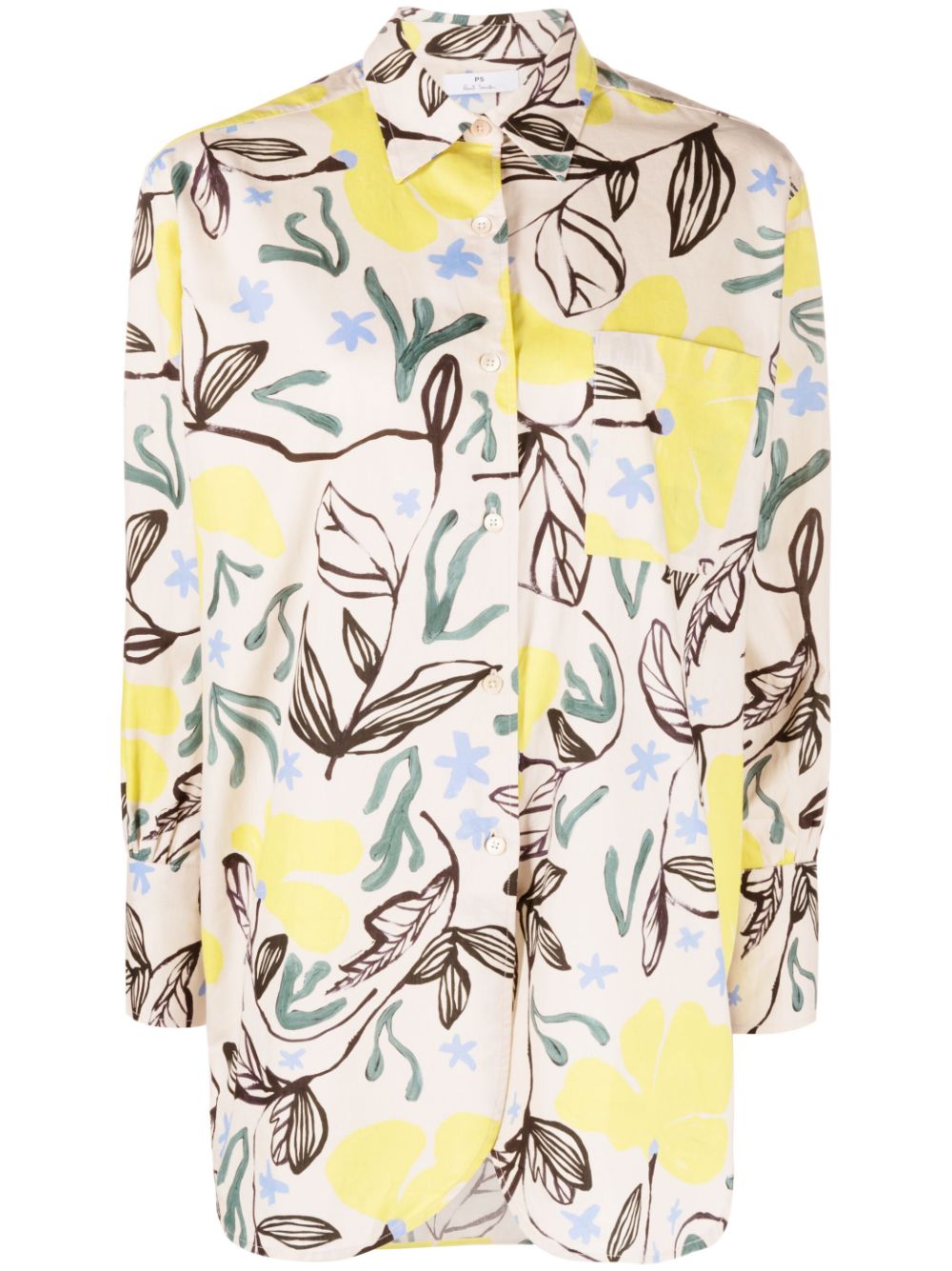 PS Paul Smith floral-print organic cotton shirt - Neutrals von PS Paul Smith