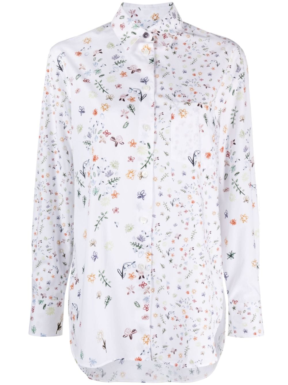 PS Paul Smith floral-print organic cotton shirt - White von PS Paul Smith