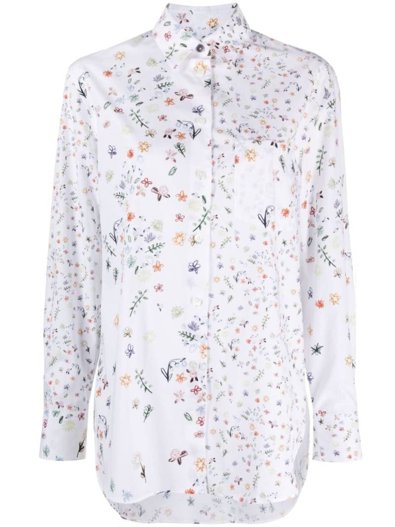 PS Paul Smith floral-print organic cotton shirt - White von PS Paul Smith