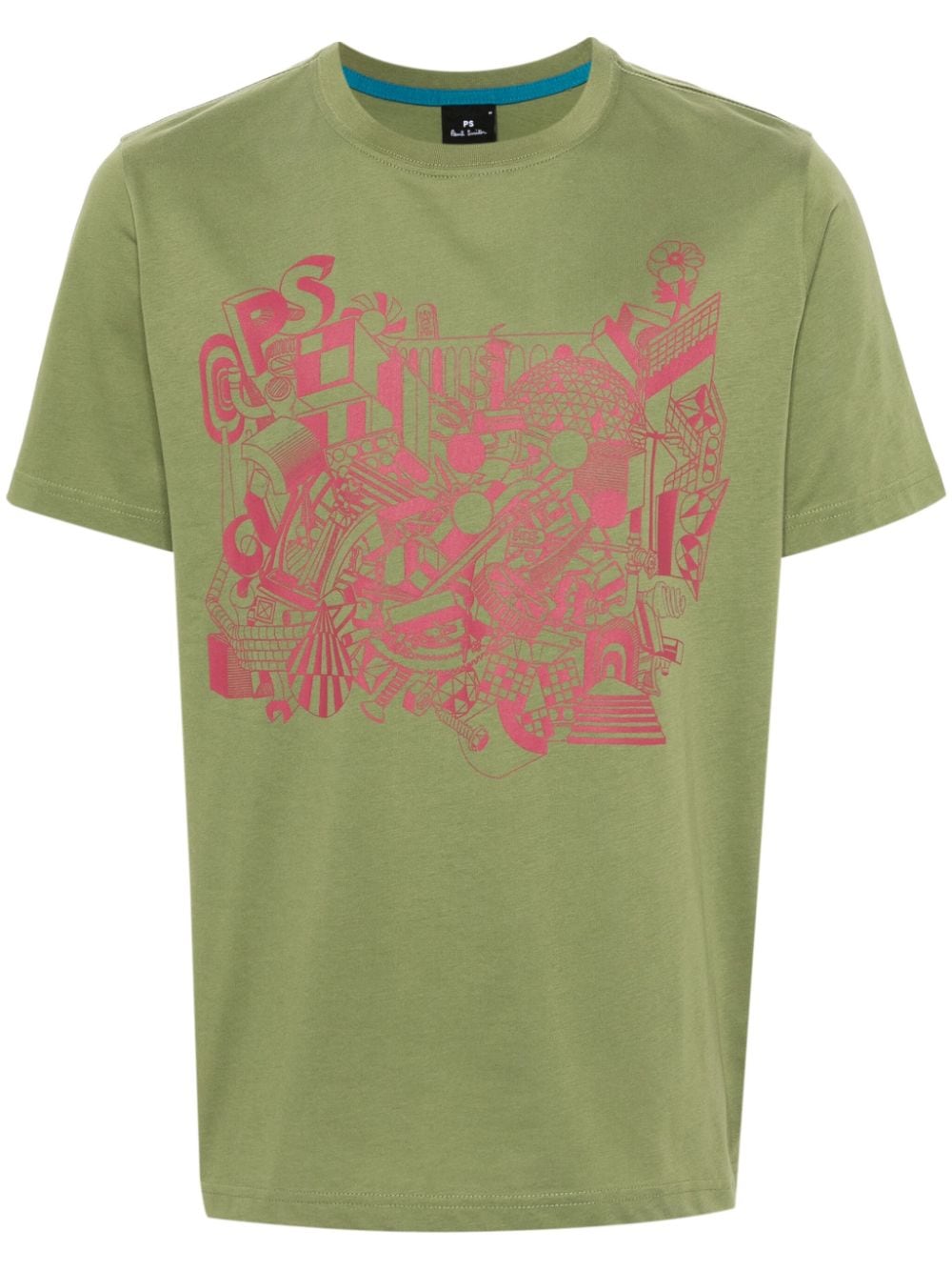 PS Paul Smith graphic-print cotton T-shirt - Green von PS Paul Smith