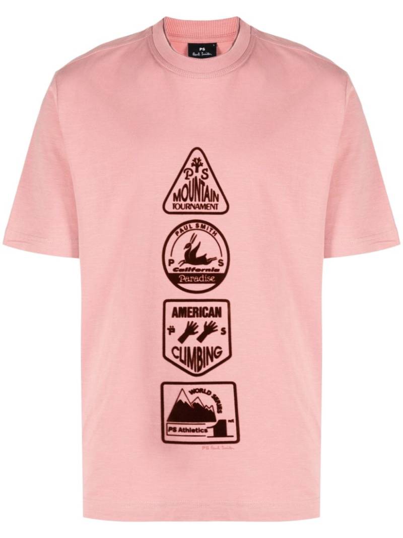 PS Paul Smith graphic-print organic-cotton T-shirt - Pink von PS Paul Smith