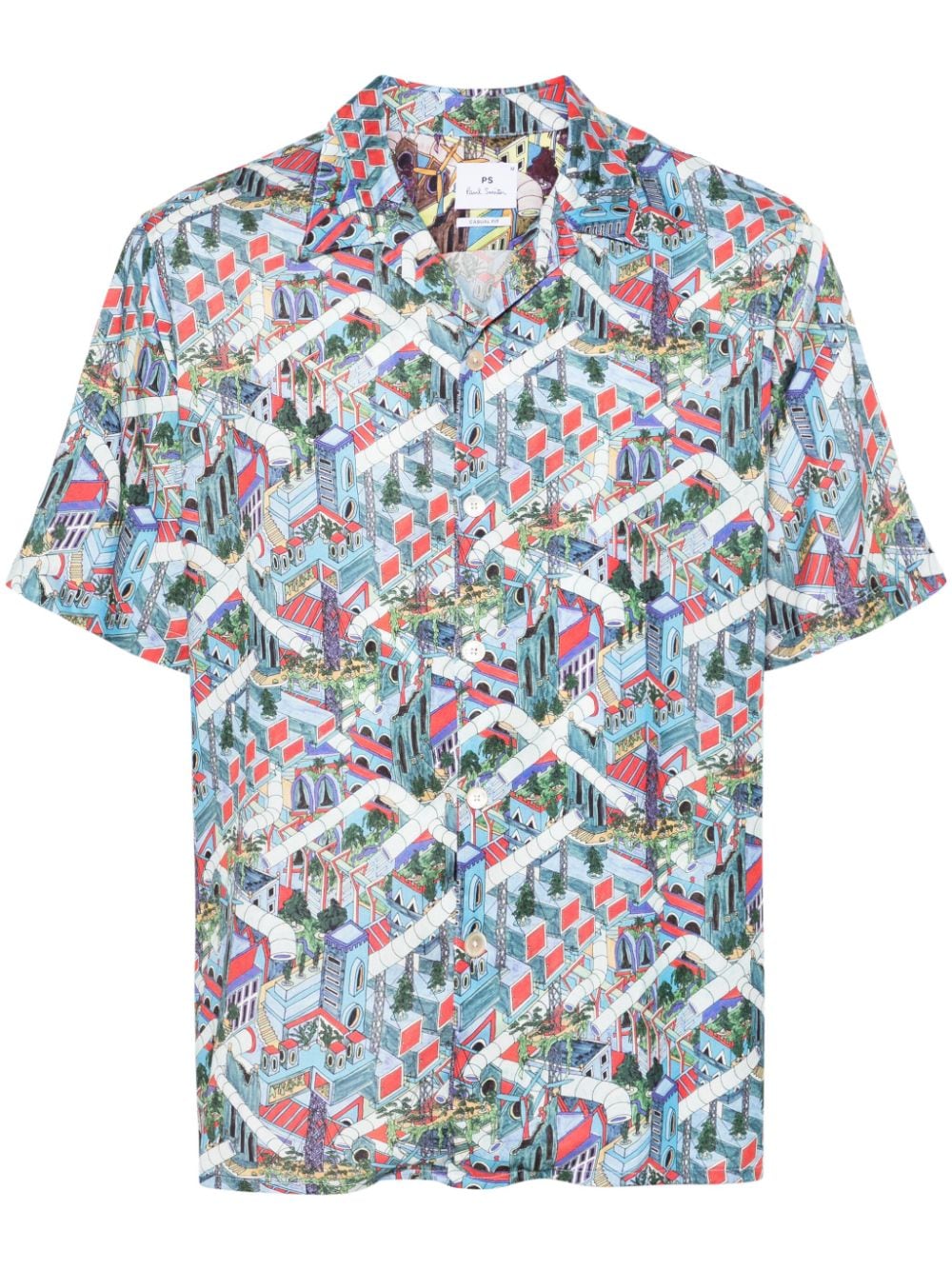 PS Paul Smith illustration-print shirt - Blue von PS Paul Smith