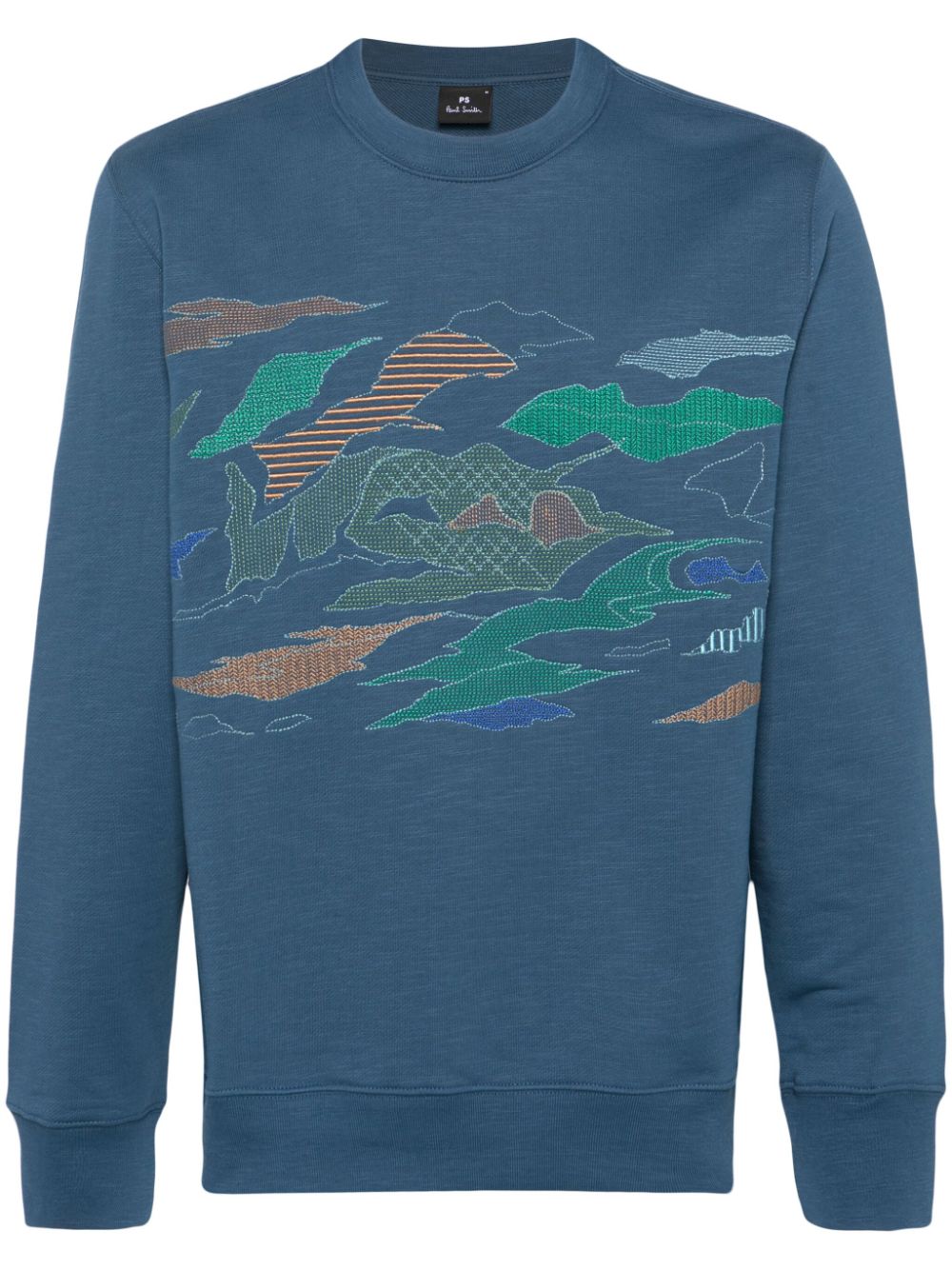 PS Paul Smith landscape-embroidered cotton sweatshirt - Blue von PS Paul Smith