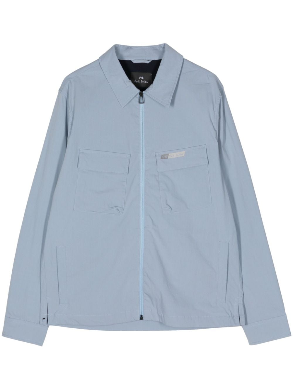 PS Paul Smith logo-debossed zip-up jacket - Blue von PS Paul Smith