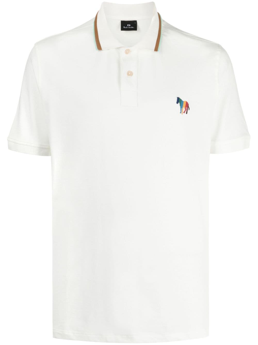 PS Paul Smith logo-embroidered cotton polo shirt - White von PS Paul Smith