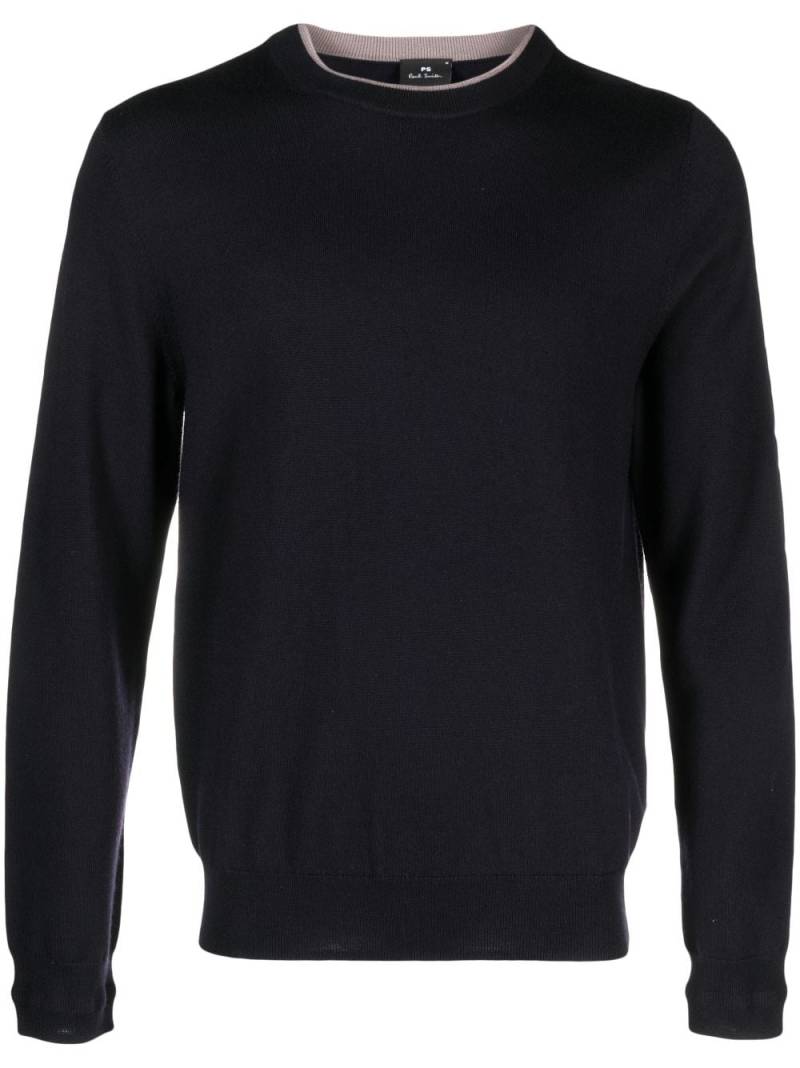 PS Paul Smith logo-embroidered merino jumper - Blue von PS Paul Smith