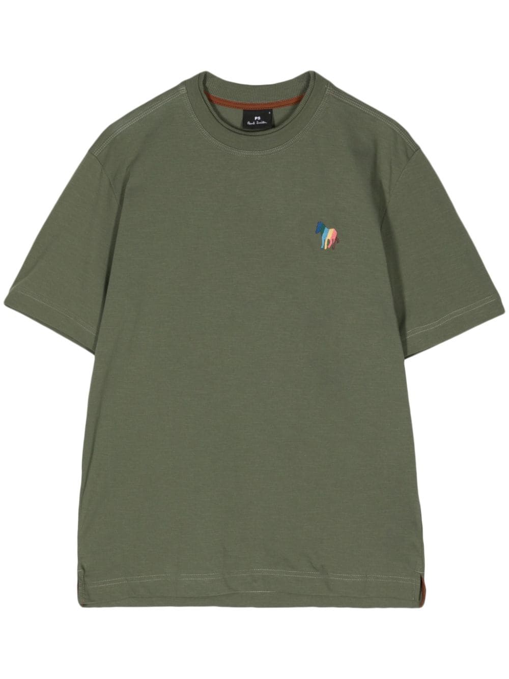 PS Paul Smith logo-embroidered organic cotton T-shirt - Green von PS Paul Smith