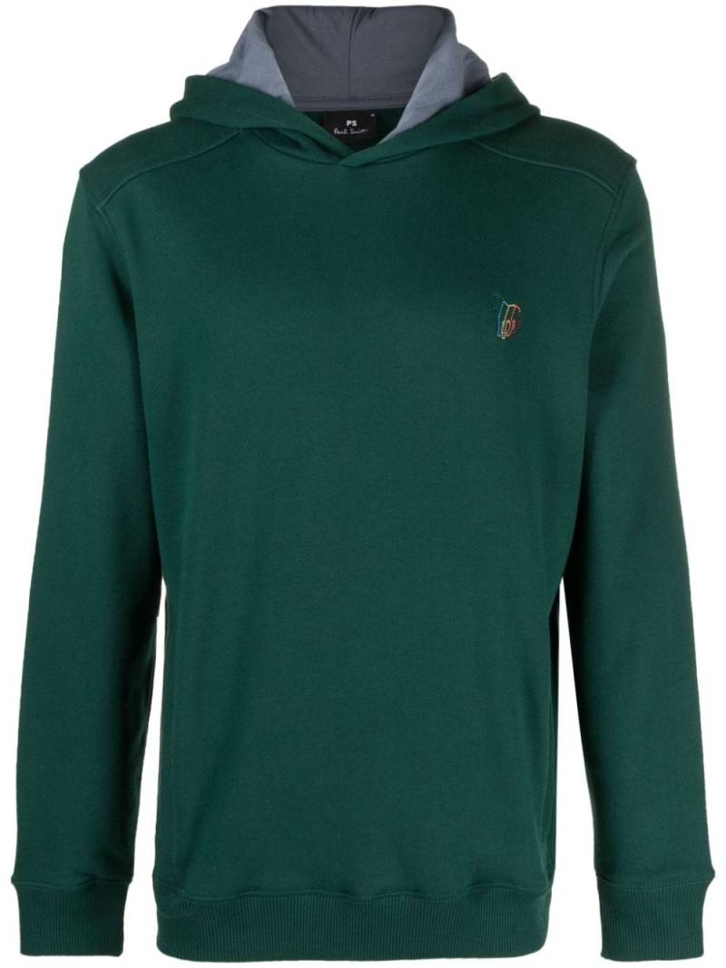 PS Paul Smith logo-embroidered organic cotton hoodie - Green von PS Paul Smith