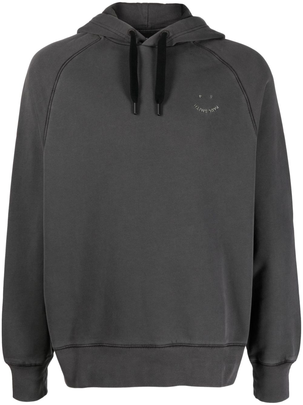 PS Paul Smith logo-embroidered organic cotton hoodie - Grey von PS Paul Smith