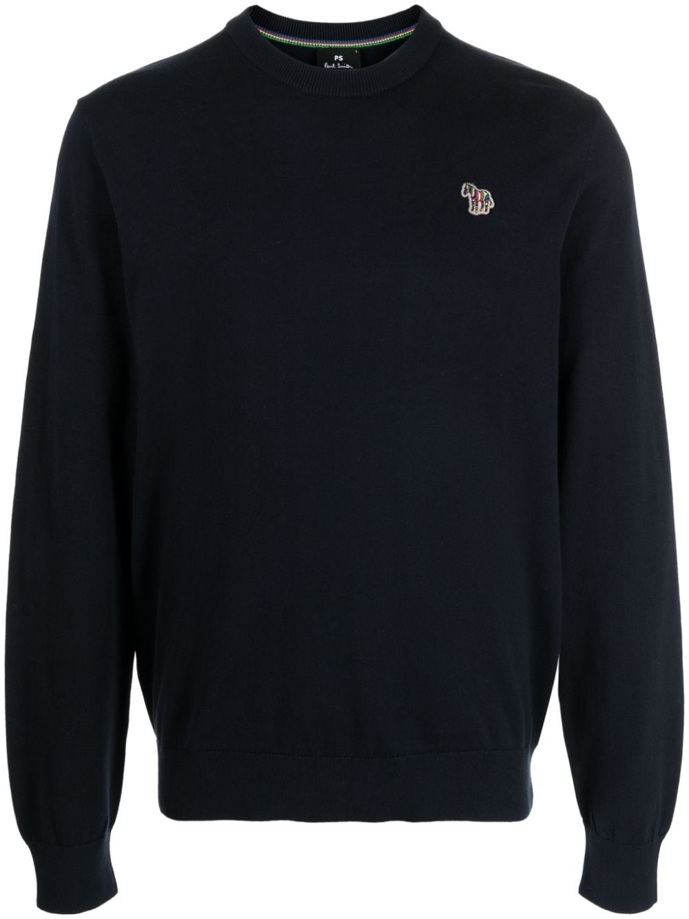 PS Paul Smith logo-embroidered organic-cotton sweatshirt - Blue von PS Paul Smith