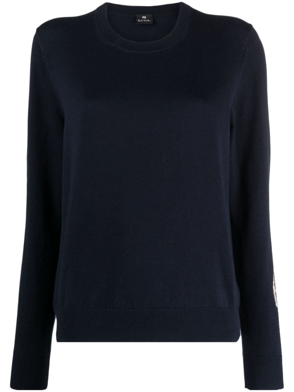 PS Paul Smith logo-intarsia organic-cotton jumper - Blue von PS Paul Smith