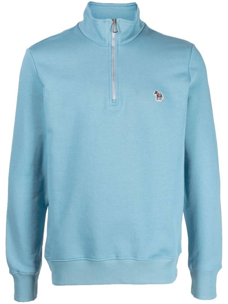 PS Paul Smith logo-patch high-neck sweatshirt - Blue von PS Paul Smith