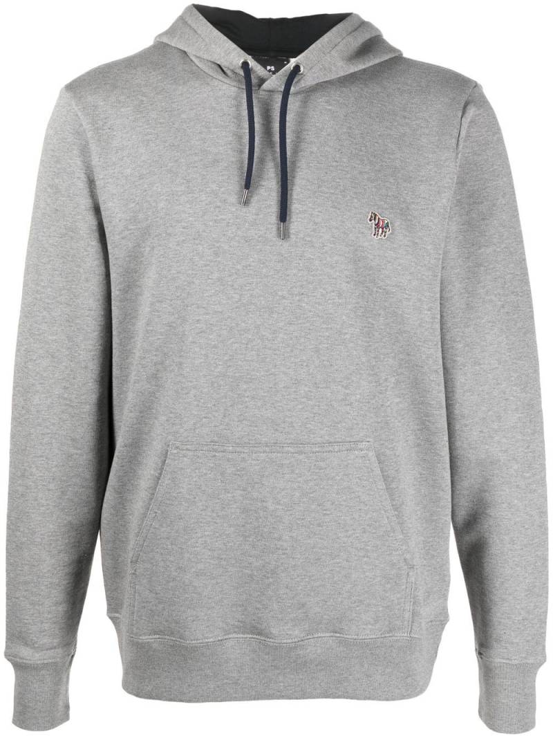 PS Paul Smith logo-patch long-sleeve hoodie - Grey von PS Paul Smith