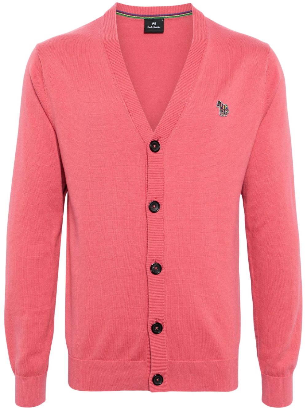 PS Paul Smith logo-patch organic cotton cardigan - Pink von PS Paul Smith