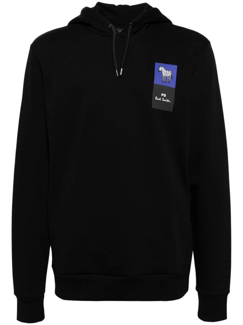 PS Paul Smith logo-print organic cotton hoodie - Black von PS Paul Smith