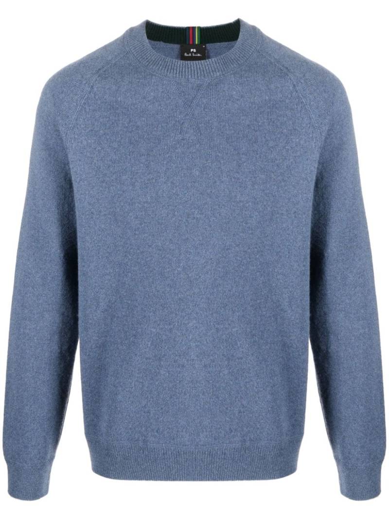 PS Paul Smith mélange-effect merino wool crew-neck jumper - Blue von PS Paul Smith