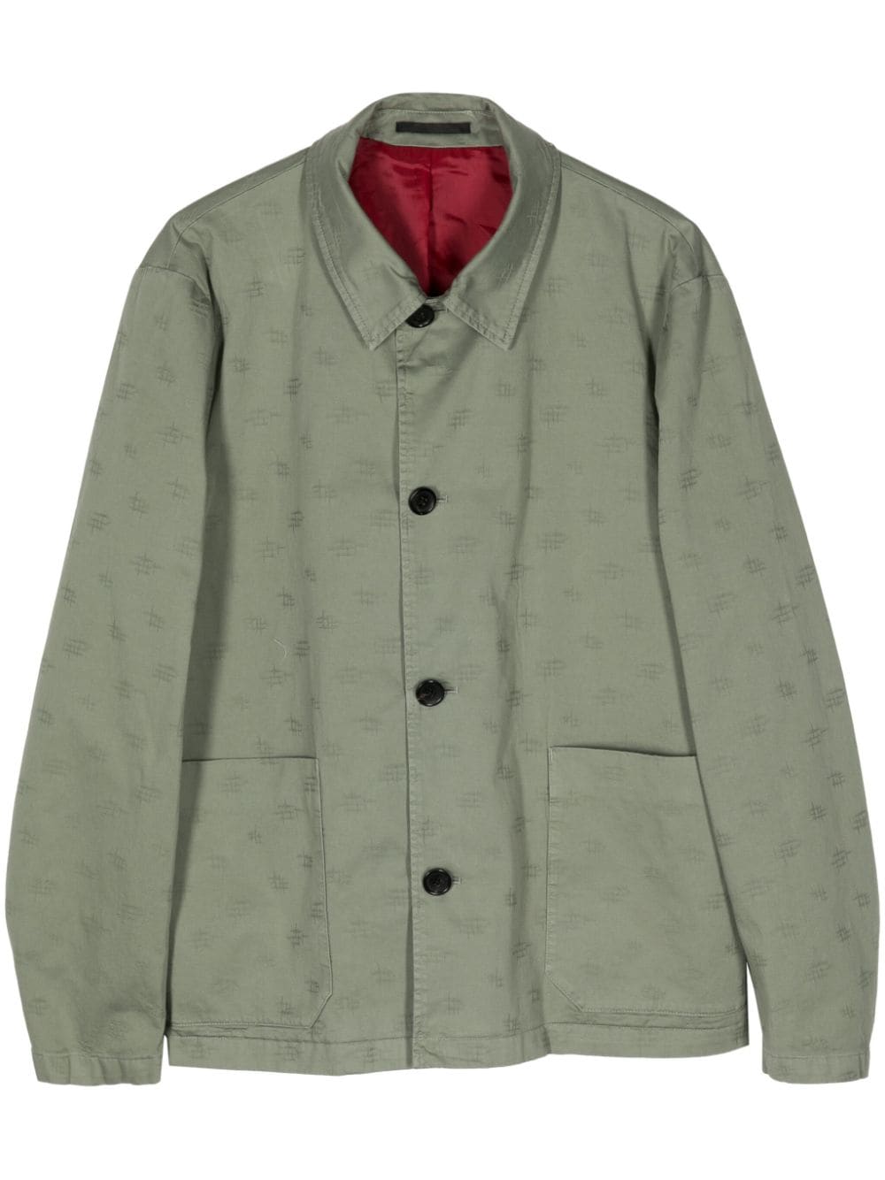 PS Paul Smith patterned-jacquard cotton shirt jacket - Green von PS Paul Smith