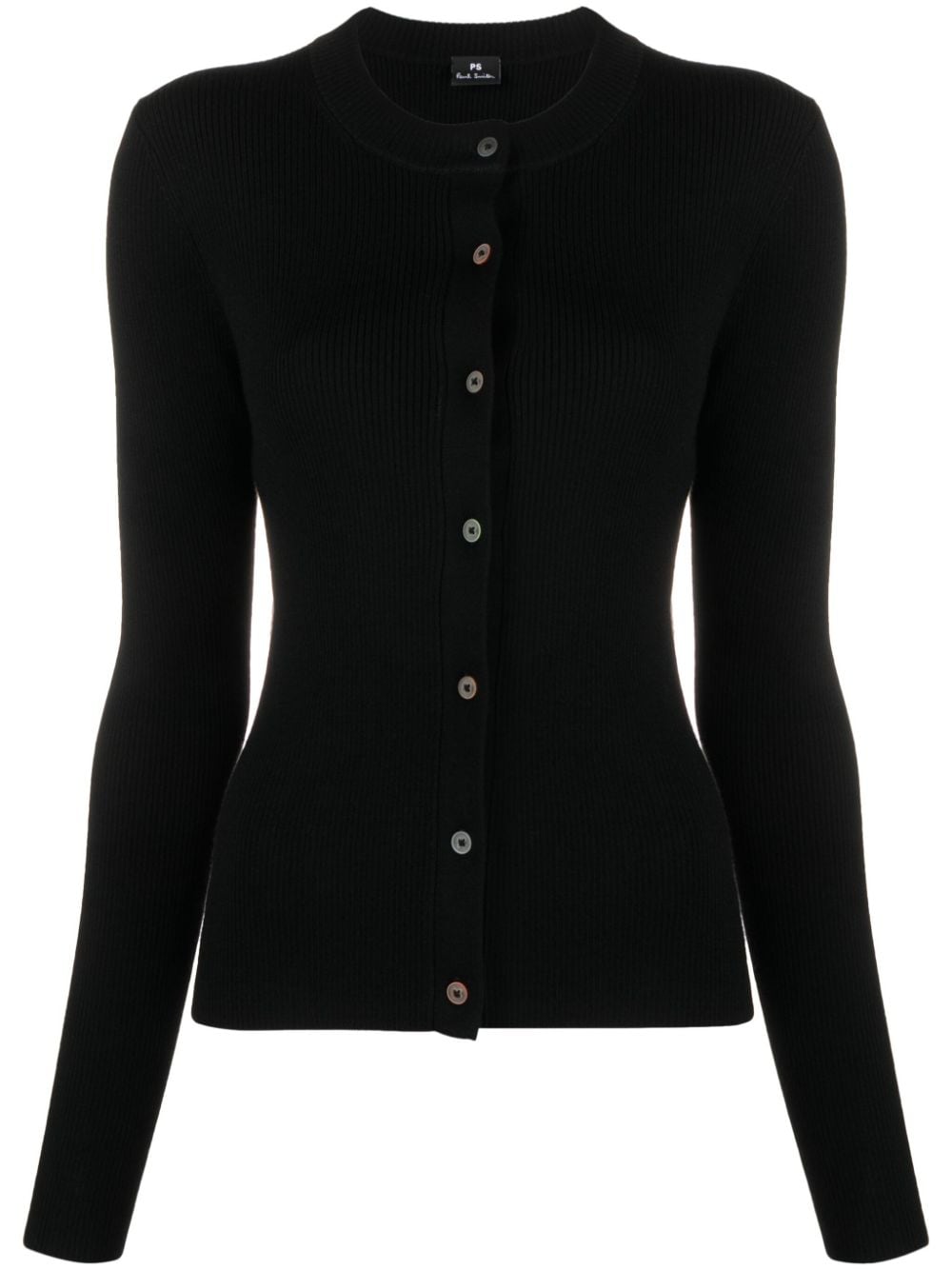 PS Paul Smith ribbed wool cardigan - Black von PS Paul Smith