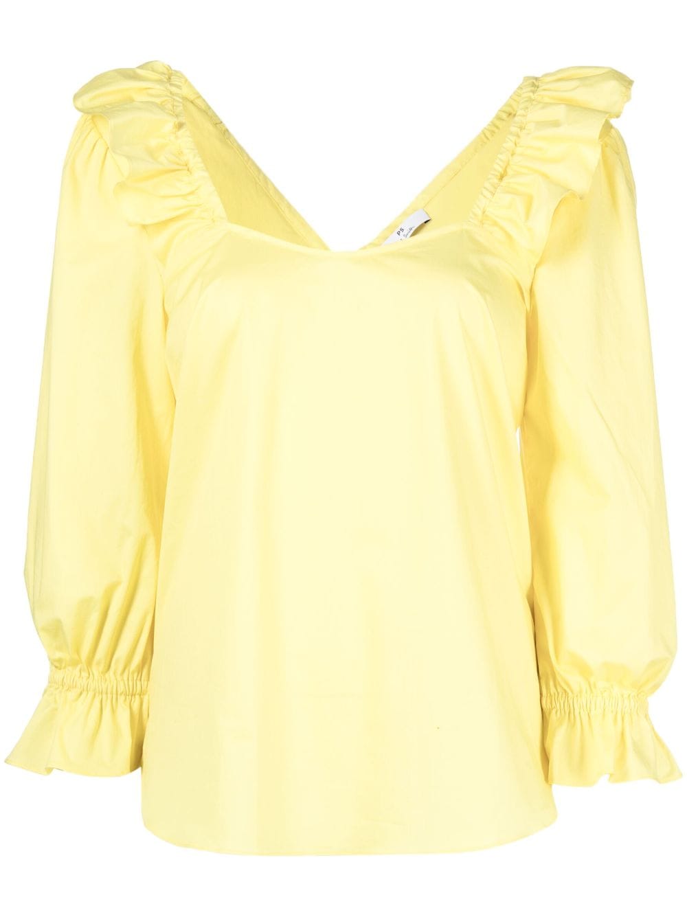 PS Paul Smith ruffle-trim cotton blouse - Yellow von PS Paul Smith