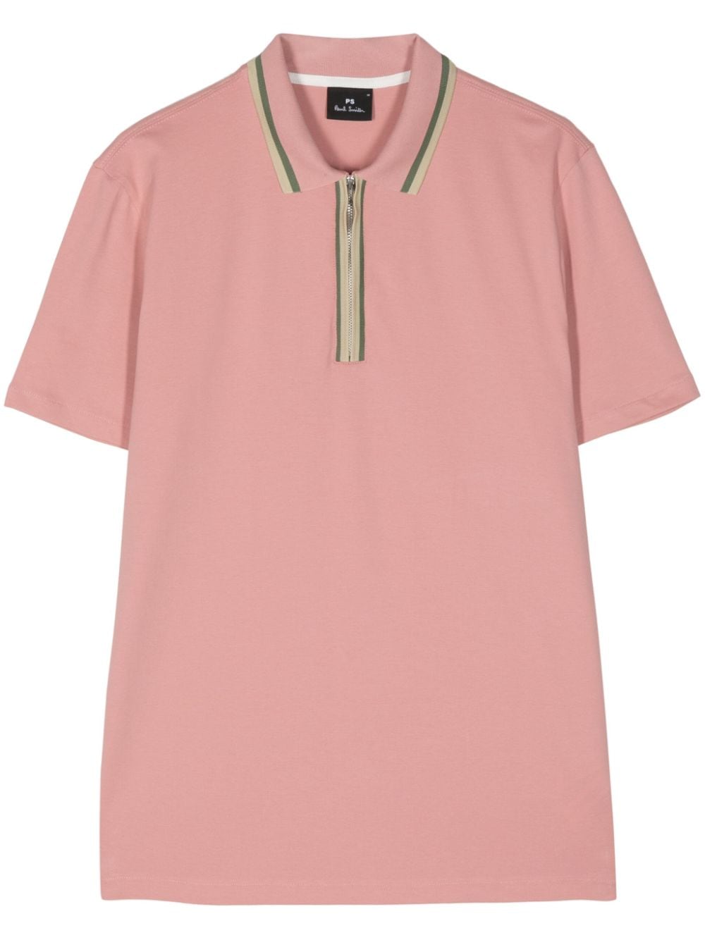 PS Paul Smith short-zip stripe-detail polo shirt - Pink von PS Paul Smith