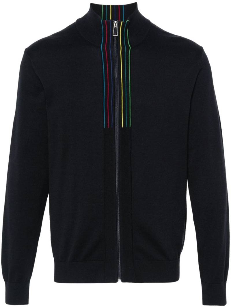 PS Paul Smith stripe-detail cardigan - Blue von PS Paul Smith