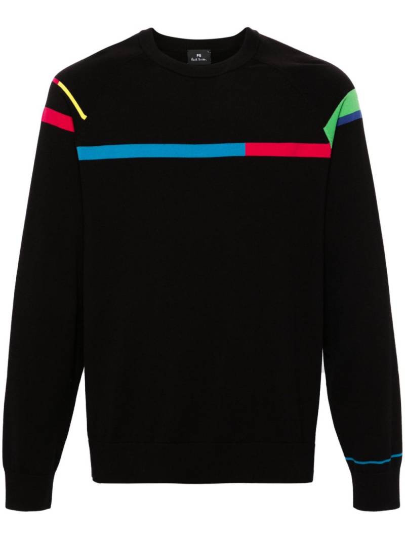 PS Paul Smith stripe-detail organic cotton jumper - Black von PS Paul Smith