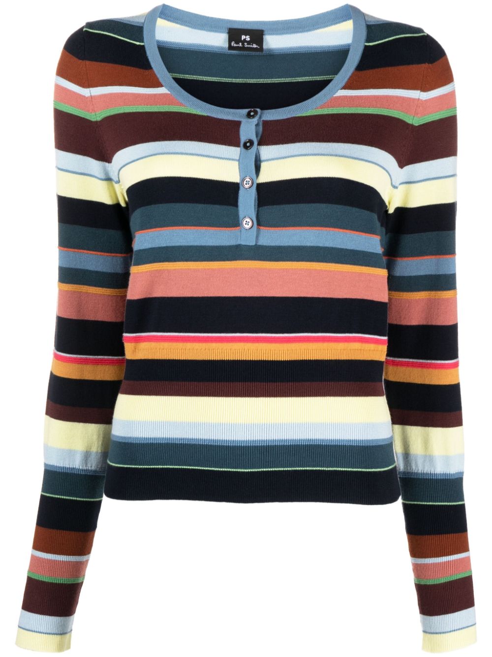 PS Paul Smith striped U-neck sweatshirt - Yellow von PS Paul Smith