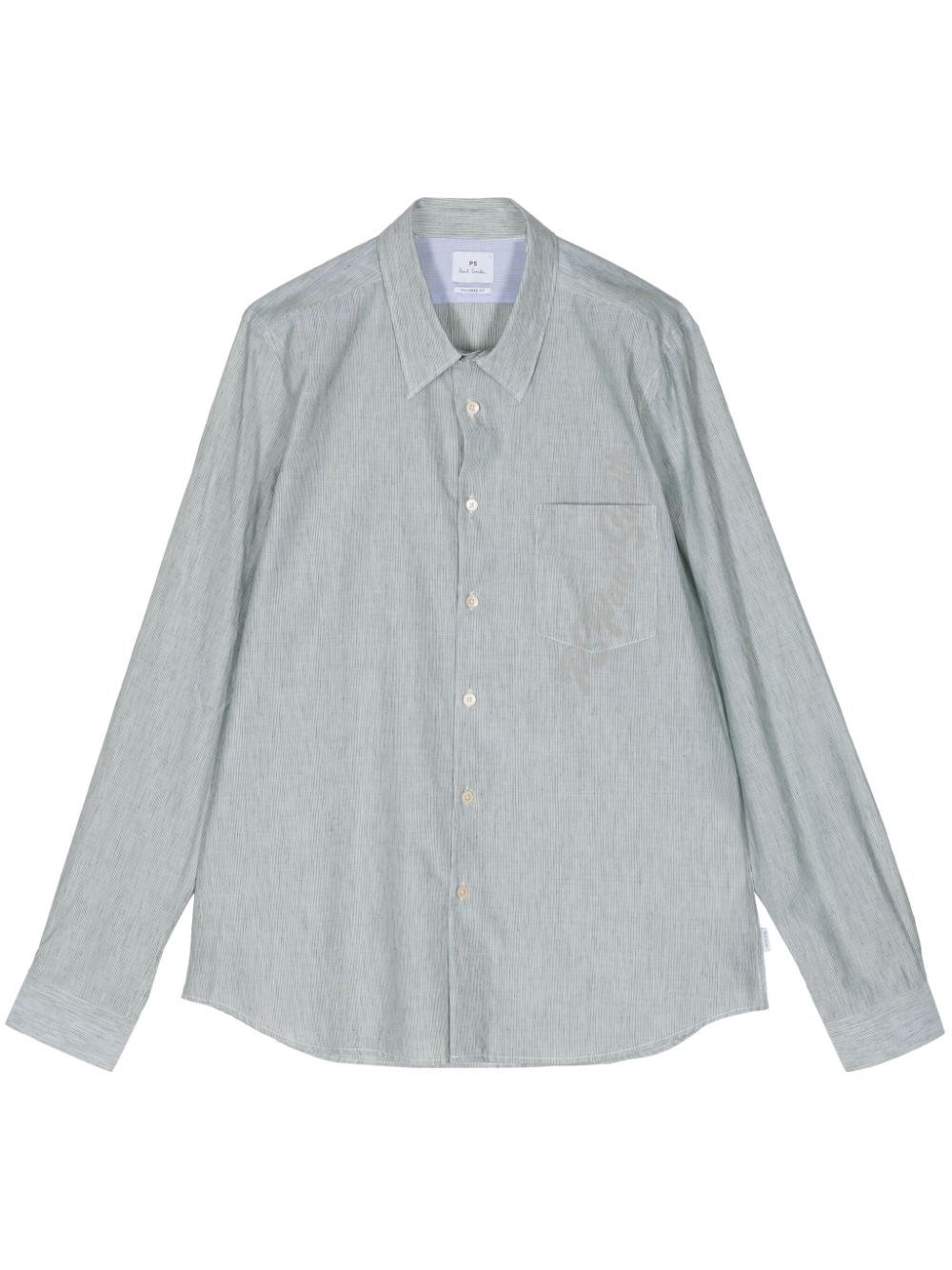 PS Paul Smith striped cotton-linen shirt - Green von PS Paul Smith