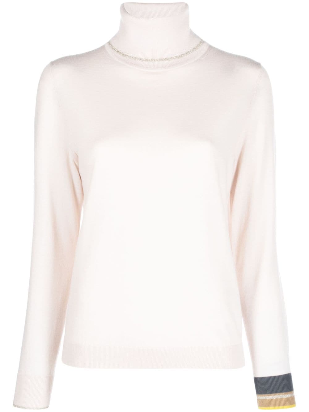 PS Paul Smith striped-cuff roll-neck jumper - Pink von PS Paul Smith
