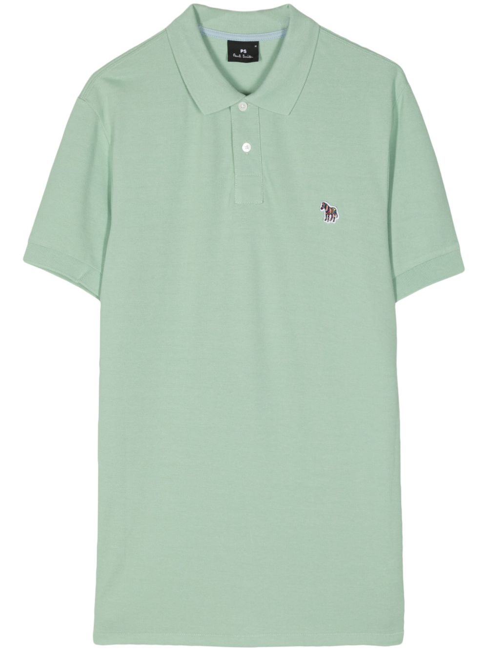 PS Paul Smith zebra-embroidered organic cotton polo shirt - Green von PS Paul Smith