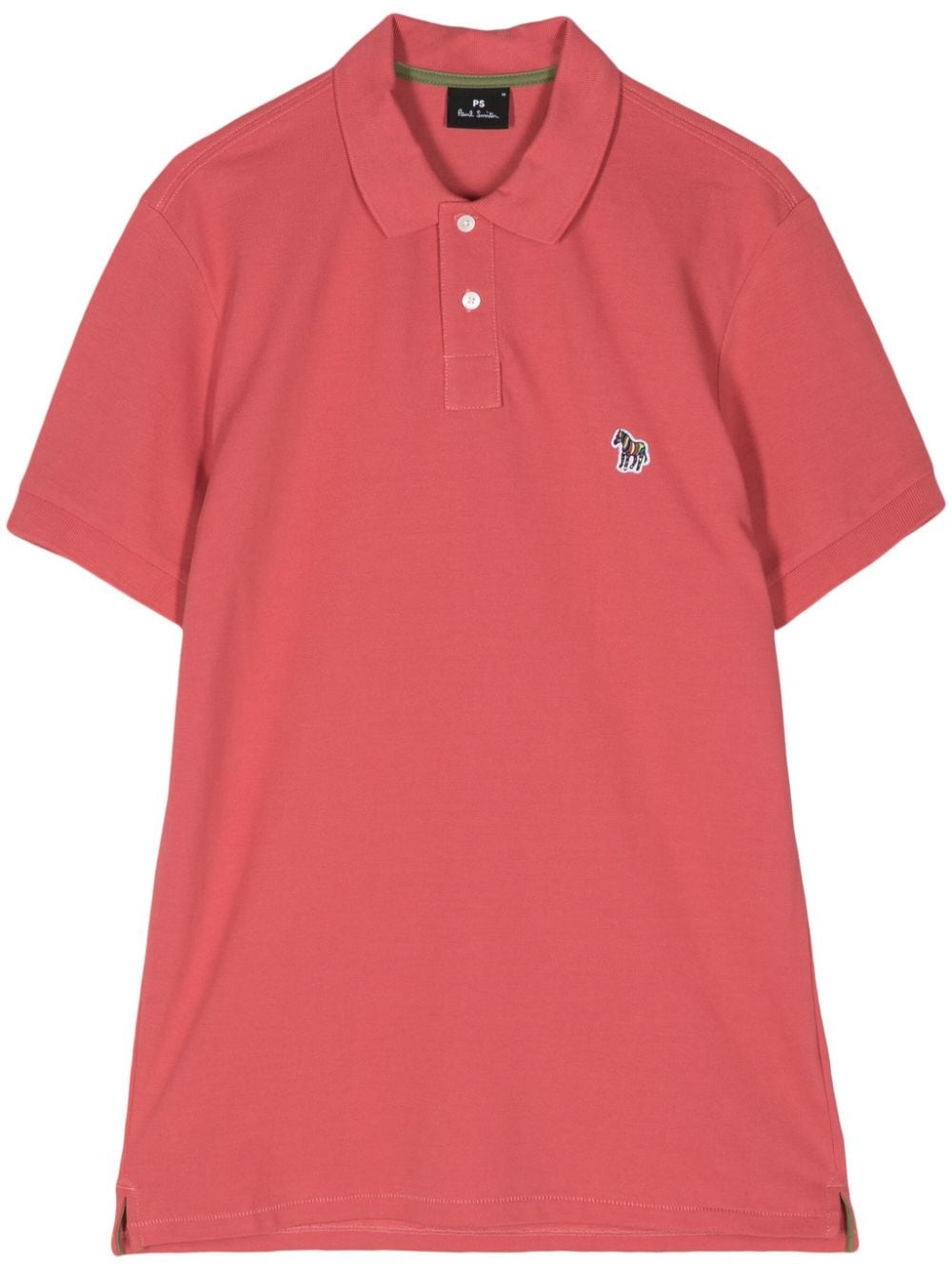 PS Paul Smith zebra-embroidered organic cotton polo shirt - Pink von PS Paul Smith