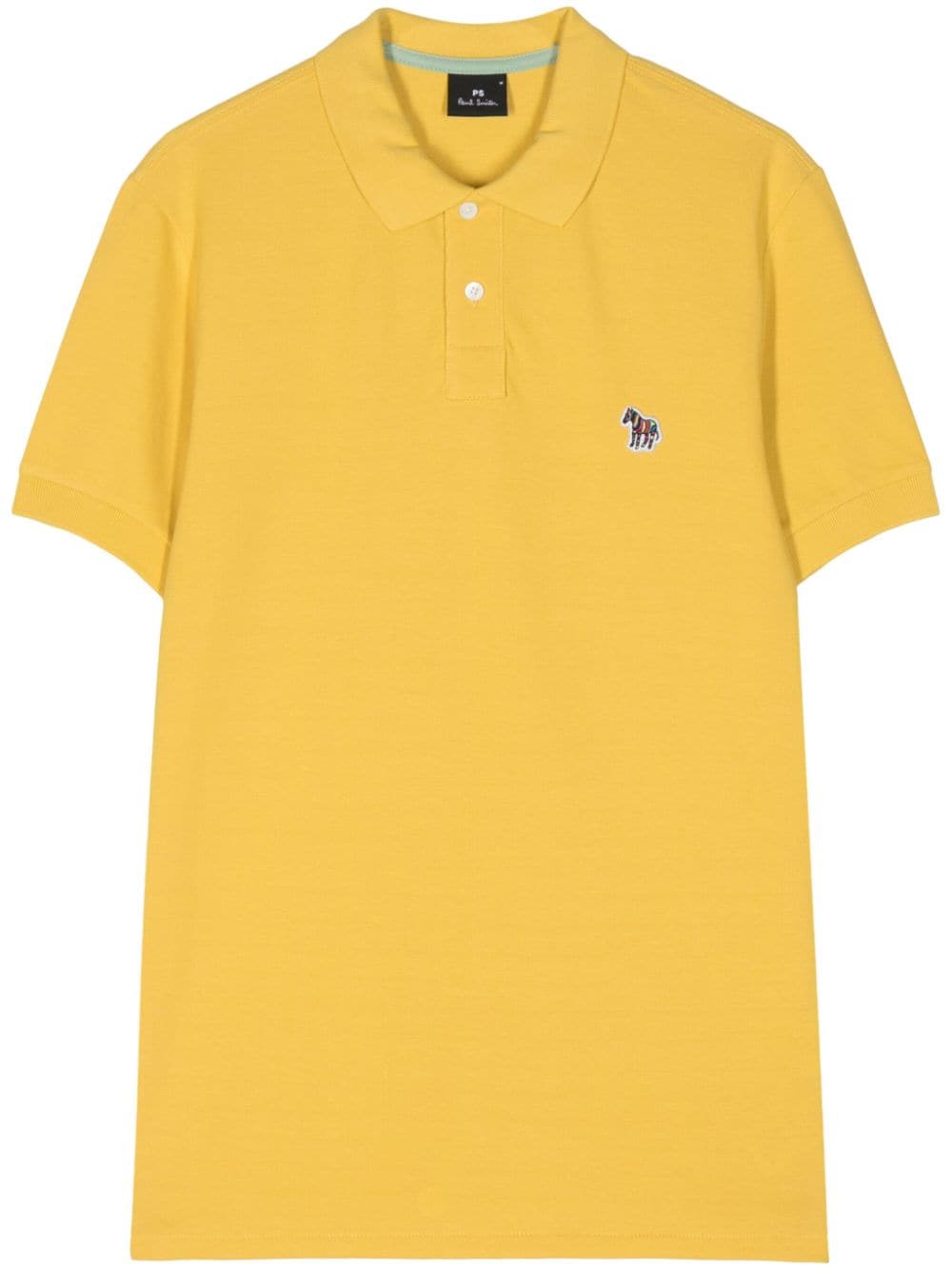 PS Paul Smith zebra-embroidered organic cotton polo shirt - Yellow von PS Paul Smith