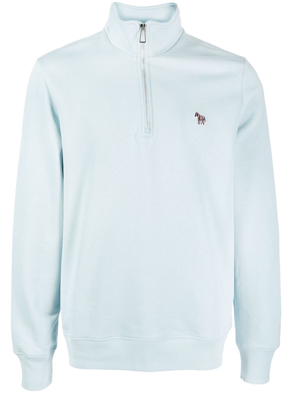 PS Paul Smith zebra-motif cotton half-zip sweatshirt - Blue von PS Paul Smith