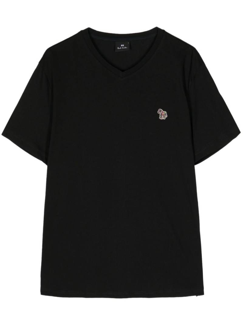 PS Paul Smith zebra-patch organic-cotton T-shirt - Black von PS Paul Smith