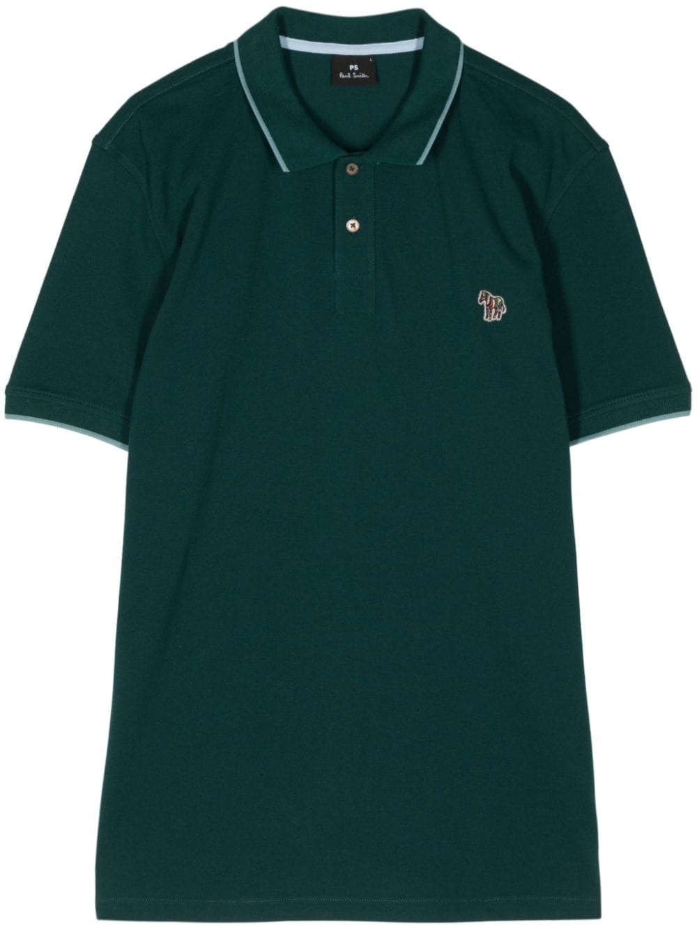 PS Paul Smith zebra-patch organic-cotton polo shirt - Green von PS Paul Smith