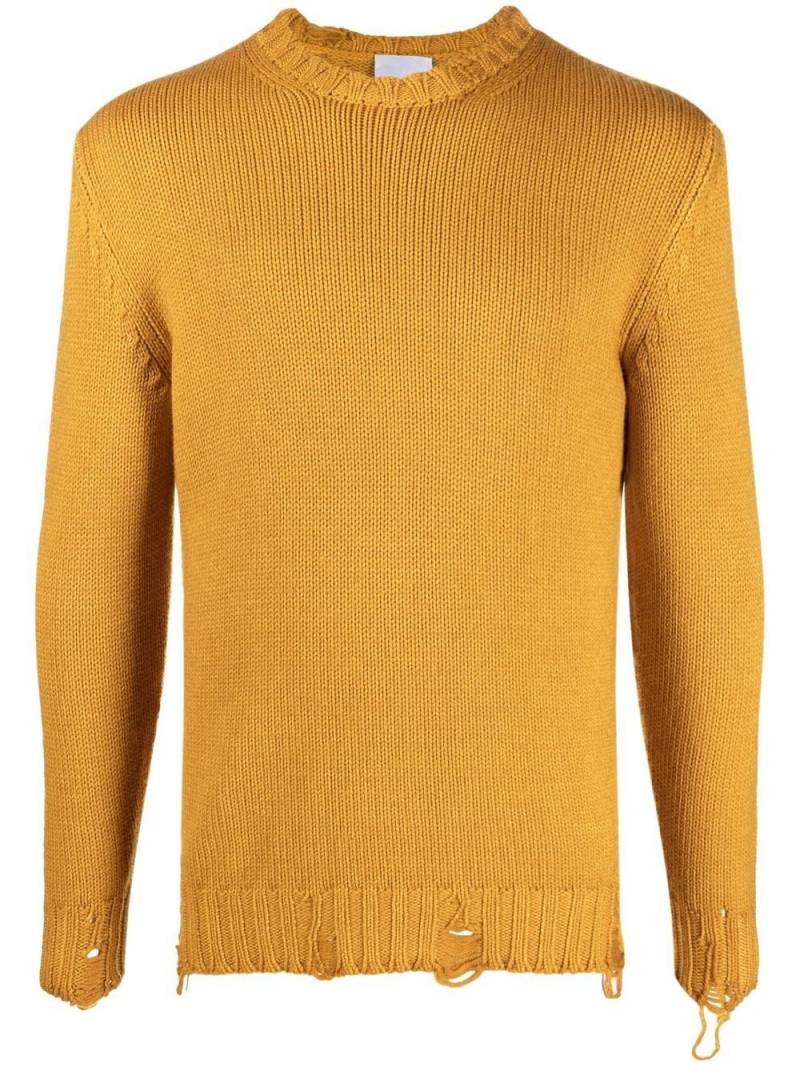 PT Torino distressed round-neck jumper - Yellow von PT Torino