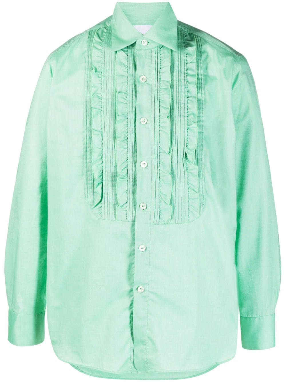 PT Torino bib-collar long-sleeve cotton shirt - Green von PT Torino