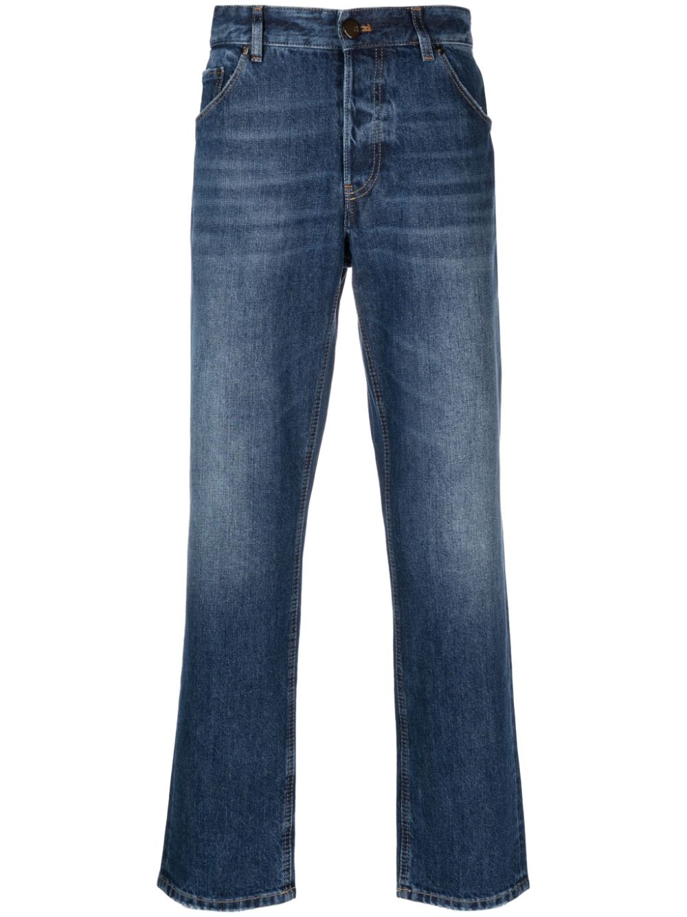 PT Torino logo-patch straight-leg jeans - Blue von PT Torino