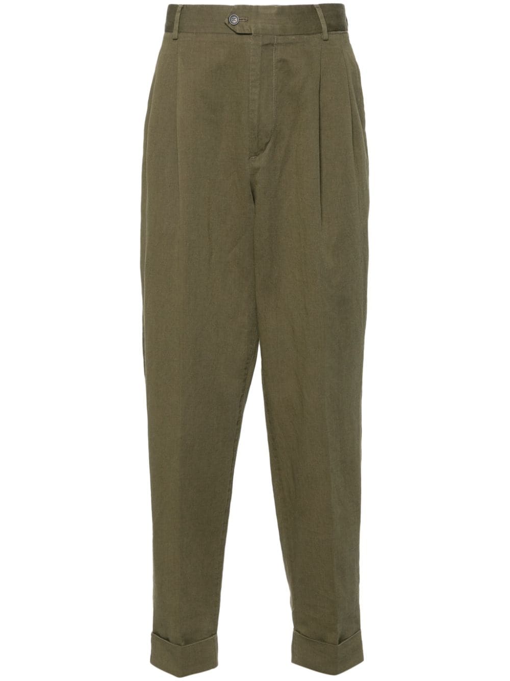 PT Torino pleat-detailed twill chino trousers - Green von PT Torino