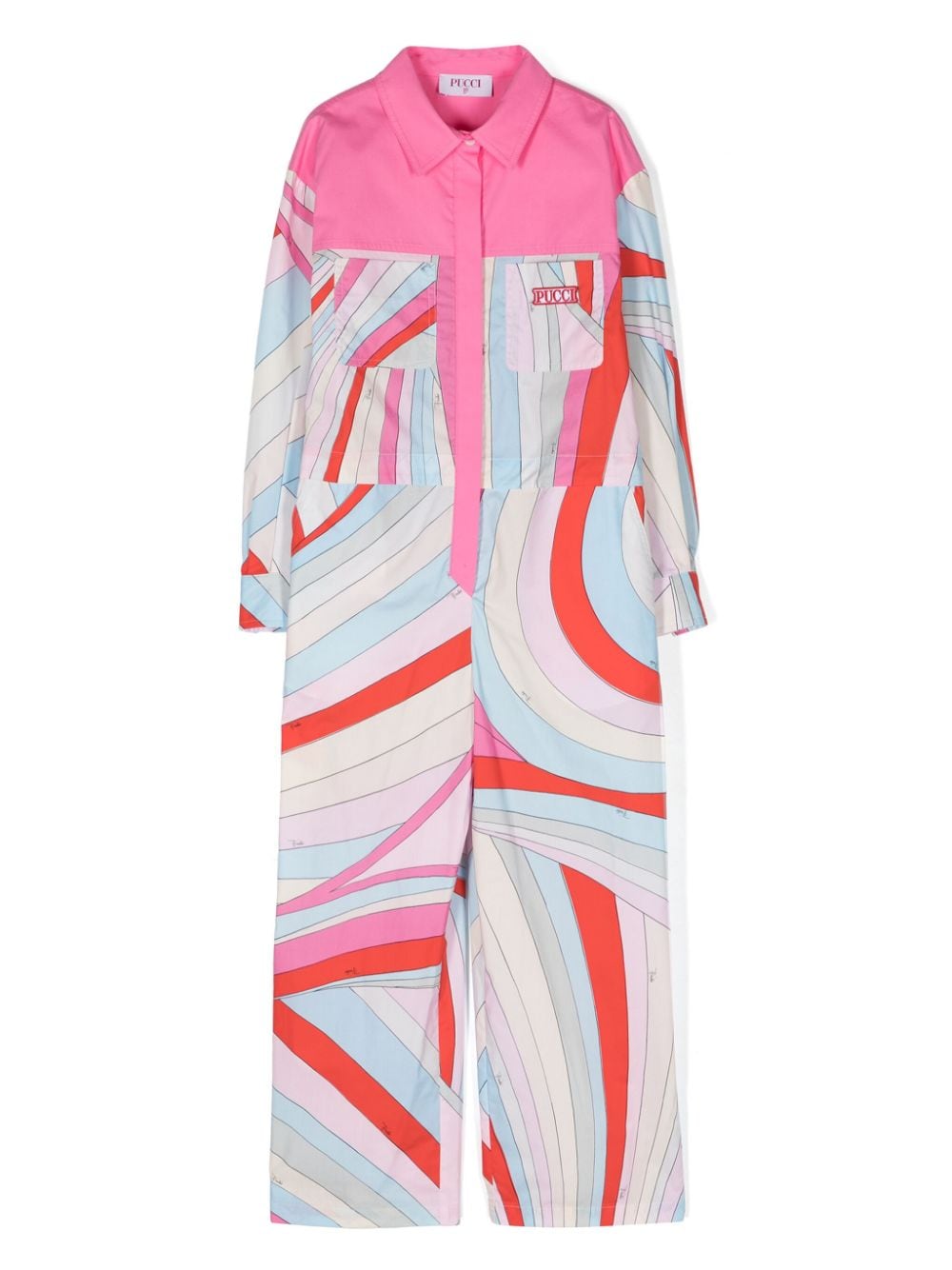 PUCCI Junior Iride-print cotton jumpsuit - Pink von PUCCI Junior