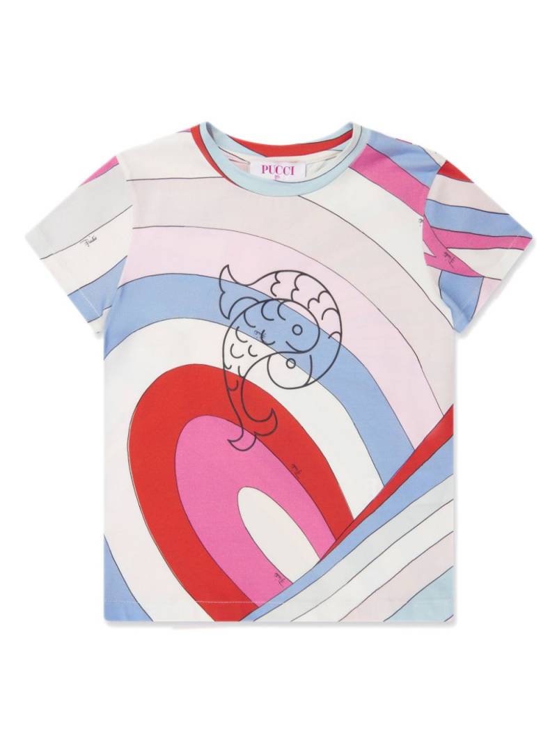 PUCCI Junior Iride-print fish-motif T-shirt - Pink von PUCCI Junior