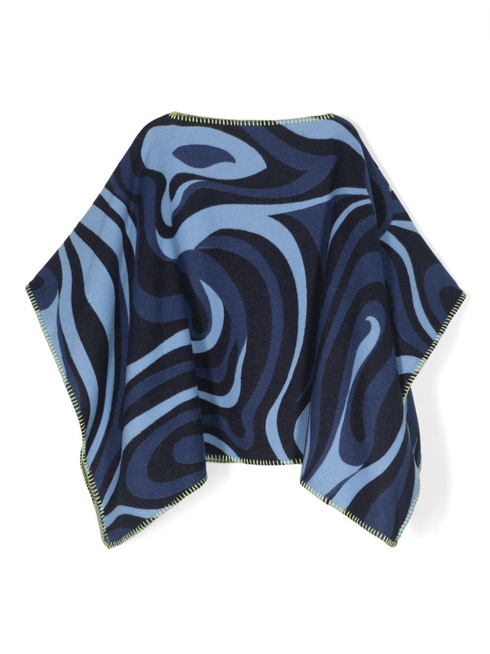 PUCCI Junior Marmo-print fine-knit cape - Blue von PUCCI Junior