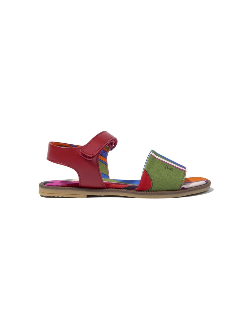 PUCCI Junior Onde-print satin-finish sandals - Red von PUCCI Junior