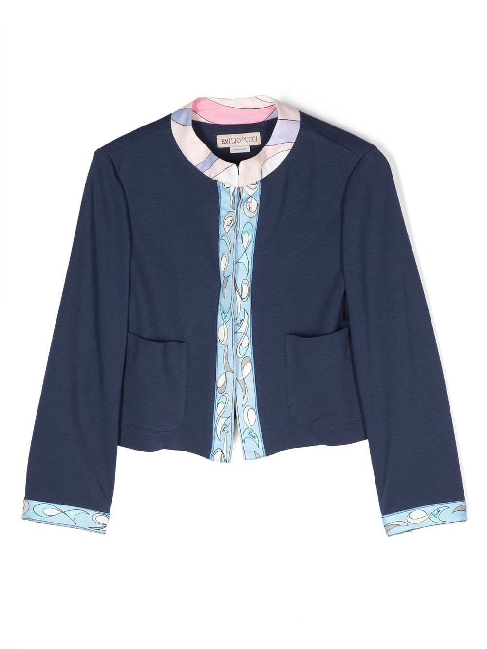 PUCCI Junior Pesci-print round-neck jacket - Blue von PUCCI Junior