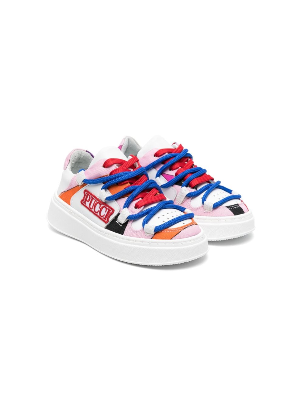 PUCCI Junior colour-block double-laces sneakers - White von PUCCI Junior