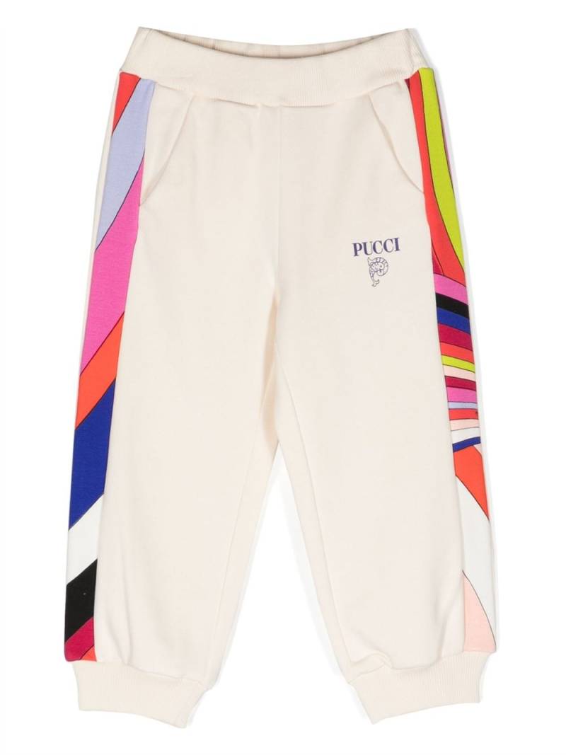 PUCCI Junior contrasting-stripe detail track pants - Neutrals von PUCCI Junior